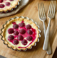Fresh Raspberry Custard Tarts
